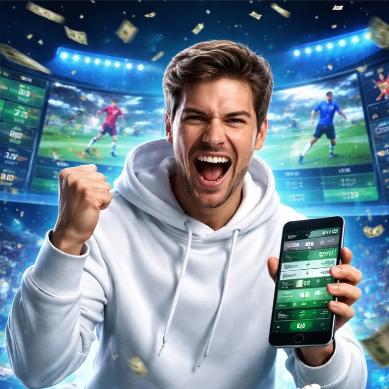 Football stadium with betting odds